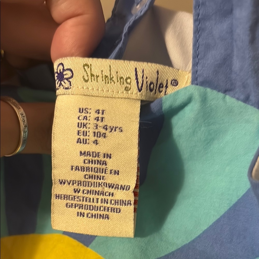 Shrinking Violet Blue and Yellow Dress - Picture 2 of 5